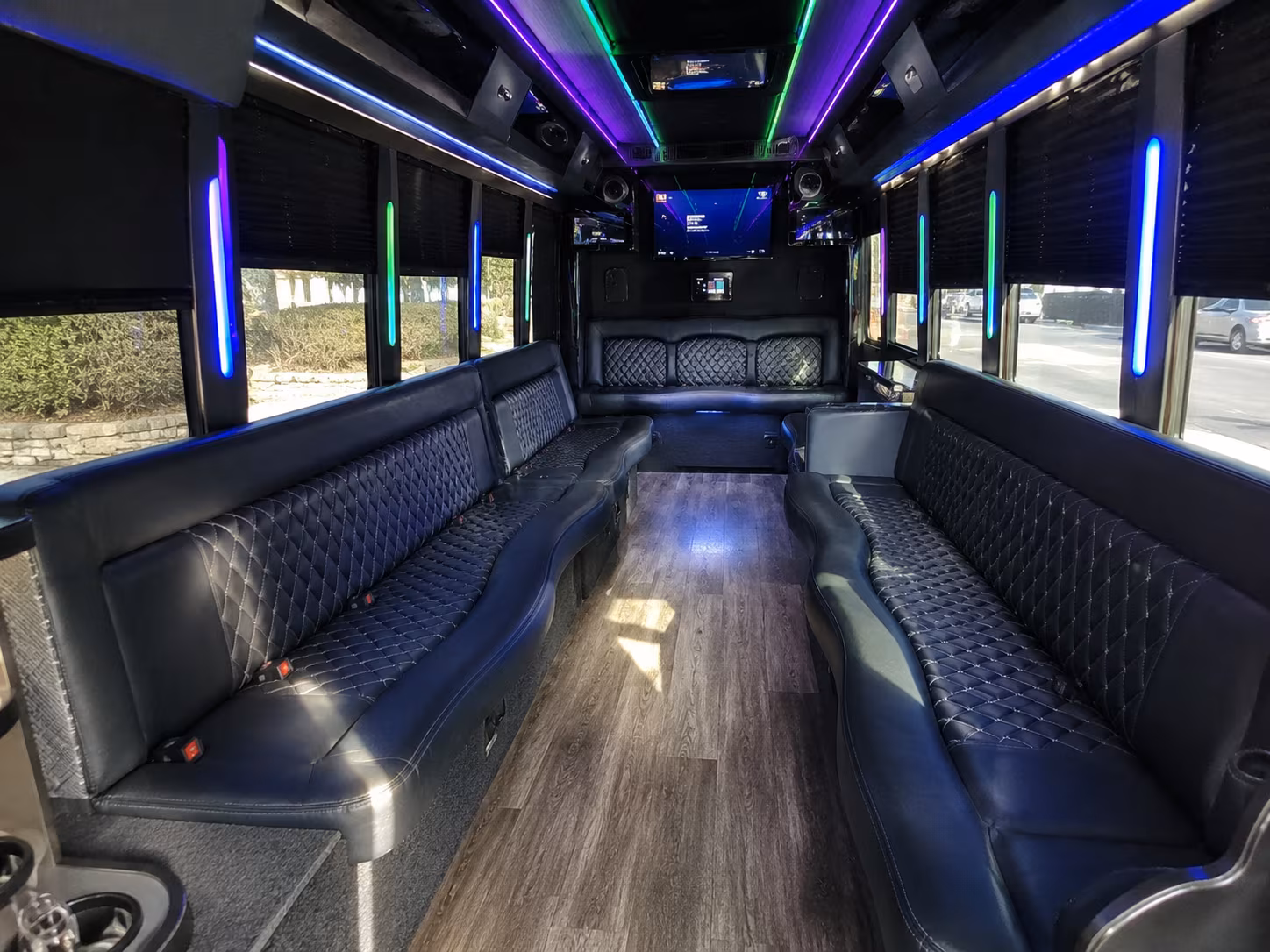 camden 15 passenger party bus interior