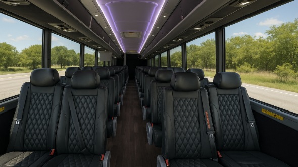 Interior of Charter Bus Company Camden's 18 Passenger Minibus in Camden