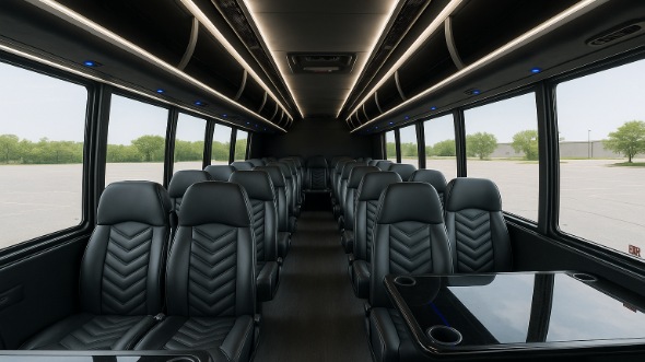 Interior of Charter Bus Company Camden's 20 Passenger Mini bus in Camden