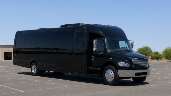 Exterior of Charter Bus Company Camden's 25 Passenger Mini bus in Camden