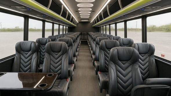 Interior of Charter Bus Company Camden's 28 Passenger Mini bus in Camden