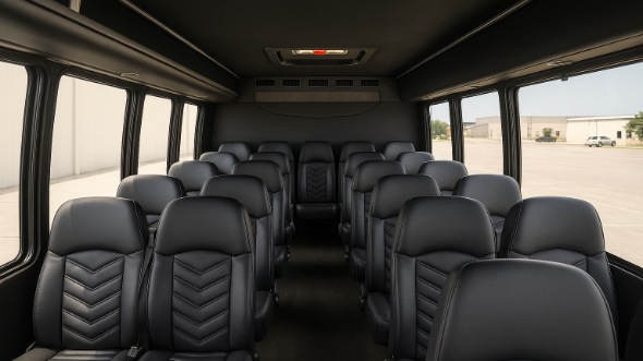 Interior of Charter Bus Company Camden's 30 Passenger Minibus in Camden