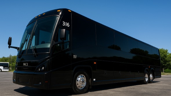 Exterior of Charter Bus Company Camden's 50 Passenger Charter Bus in Camden