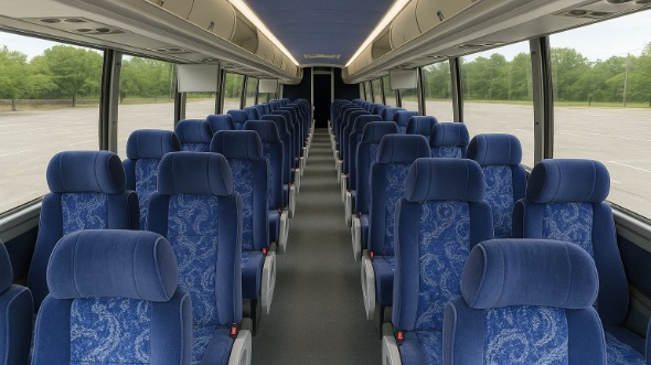 Interior of Charter Bus Company Camden's 50 Passenger Charter Bus in Camden
