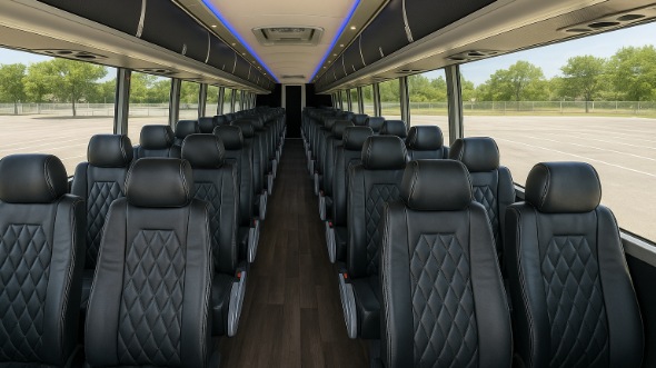 camden 50 passenger charter bus inside