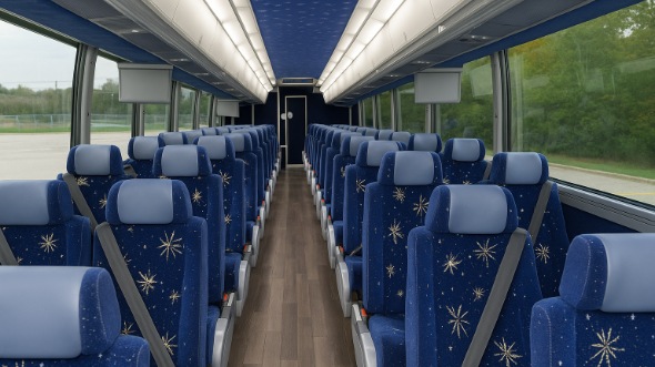 camden 56 passenger charter bus inside