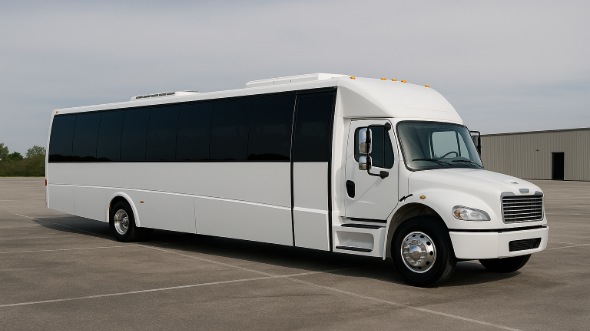 Exterior of Charter Bus Company Camden's Party Bus in Camden