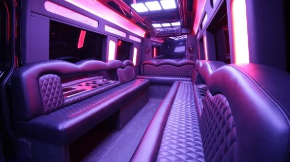 Interior of Charter Bus Company Mount Laurel's Sprinter Limo in Mount Laurel